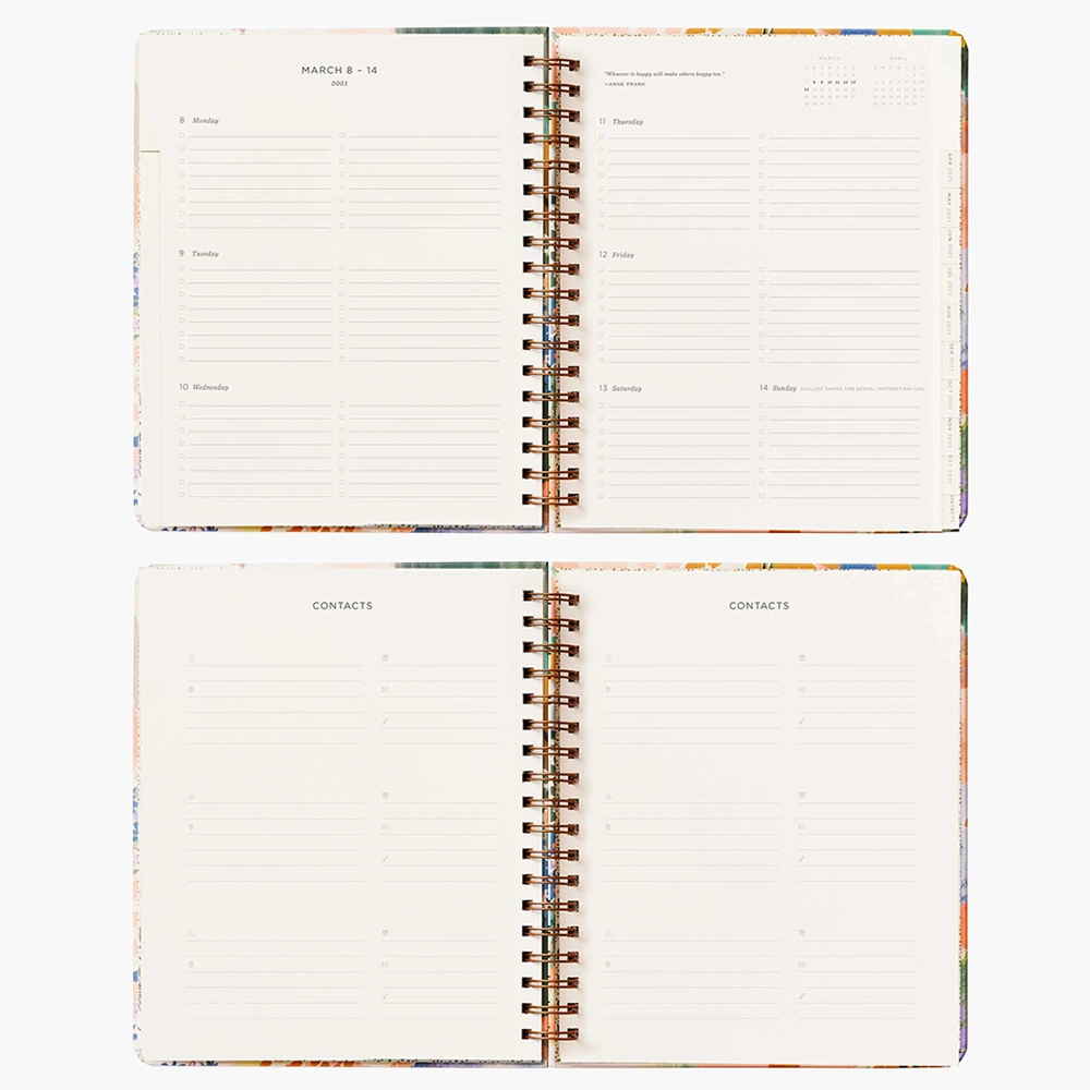 Hardcover School A5 Planner Agenda Diary Exercise Spiral Bound Notebook